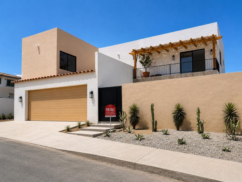Los Cabos El Posito We are excited to introduce Casa Elisabeth, an amazing, newly constructed custom home in the private El Posito area of Todos Santos. Located just three rows back from the beach, this three-bedroom, three-full and two-half bathroom residence offers every amenity desired for a tropical paradise. The downstairs features an open-concept living room, dining room, and a fully stocked kitchen with brand-new appliances, including a dishwasher. The main floor also includes a laundry room and an outdoor water feature with a professionally designed rock wall. The principal bedroom downstairs offers a unique indoor/outdoor bathroom with two showers and an outdoor bathtub.Each of the three bedrooms includes an en-suite bathroom with double vanities. The upstairs bedroom features its own private furnished terrace and access to one of four large patios, complete with a bar area and outdoor furniture perfect for enjoying ocean sunsets. Additionally, a shaded third-floor observation deck provides panoramic ocean and mountain – 12 Vialidad 2, San Jose del Cabo, BS