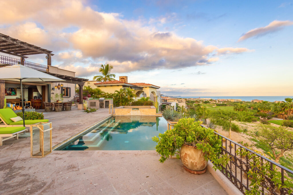 Los Cabos Los Valles Sophisticated and solidly built, this 5,588 sq.ft. estate in Club Campestre offers luxury living with exceptional construction quality rarely found in Los Cabos. Residents enjoy exclusive access to a private beach club and world-class golf course, all just minutes from San Jose vibrant dining and culture. The home features 4 ensuite bedrooms, a 3-stop elevator, and a Generac backup system. Entertain in style with a chef's kitchen, wine room with Tzalam wood cabinetry, and an outdoor BBQ area with fire pit. Relax by the heated pool or on the Jacuzzi terrace with partial ocean – 58/60, Casa Montanita, San Jose del Cabo, San Jose del Cabo, BS