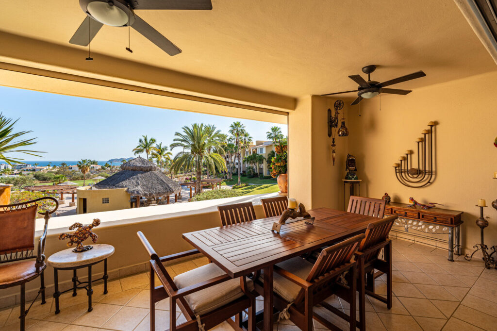 Los Cabos Gardenias Wake up to Baja sunrises from your primary bedroom's private balcony, or host friends on the main terrace overlooking the ocean and fairways from your 2 bedroom condo. Enjoy premium amenities like pickleball courts, a pool, jacuzzi, and a gym. Whether you are hitting the championship course in the morning, playing pickleball with neighbors, or just relaxing under the community palapa, the lifestyle here is completely effortless. This is an ideal match for those looking to downsize the maintenance while keeping the luxury lifestyle. The interior features brand new appliances and zero maintenance hassle. A big plus: it includes a valuable, large private garage perfect for your vehicle and golf gear. – Gardenias 203, San Jose Corridor, San Jose Corridor, BS